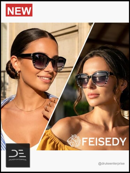 Vintage Square Jackie O Cat Eye Sunglasses Polarized UV400 display picture 1